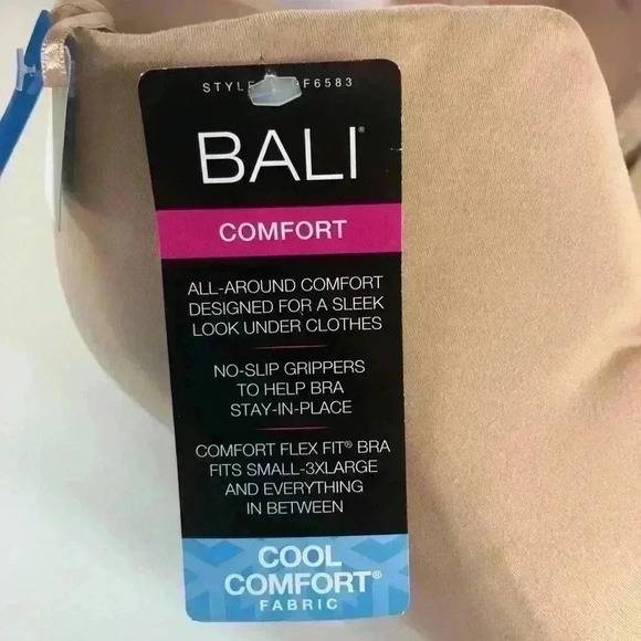 Bali Cool Comfort Fabric Flex Fit Bra size XL Light Beige 7 ways to wear NWT - Picture 3 of 12